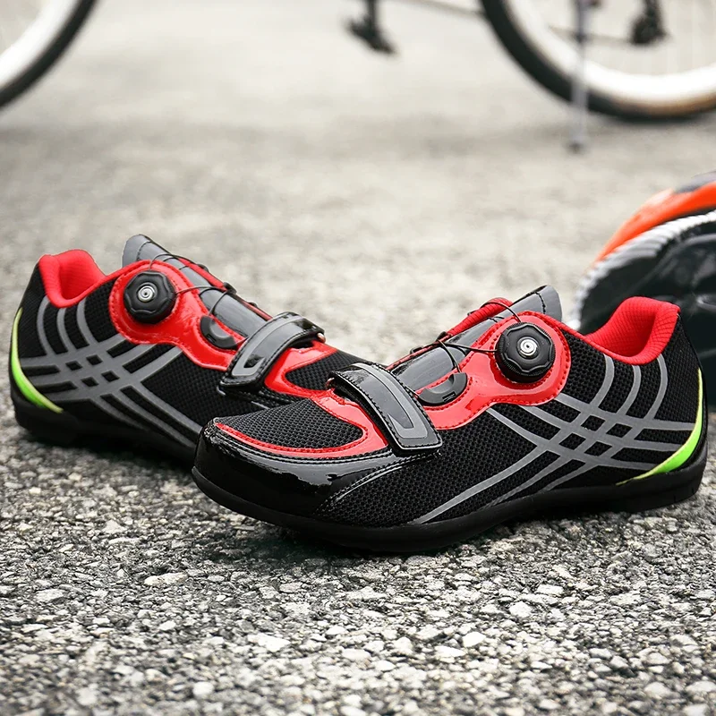 Cycling Shoes for Men and Women, Road Racing, Rubber Sole, Bicycle Sports, Athletic Shoe, Riding Shoe, Plus Size 36-45