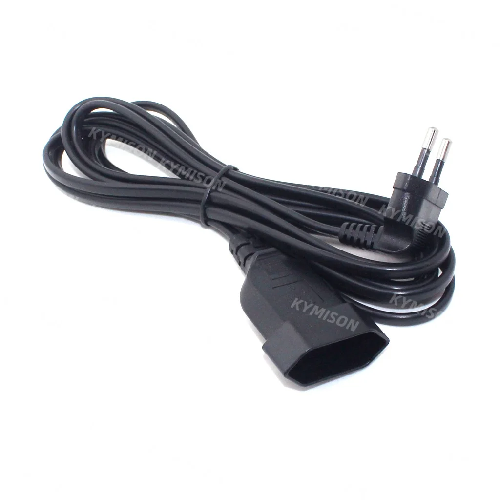Europea 90 Degree Male Plug To Female Socket Power Extension Cable For PC Computer PDU 0.3m/0.6m/1.8m EU 2Prong Bend Angled Cord — view 5