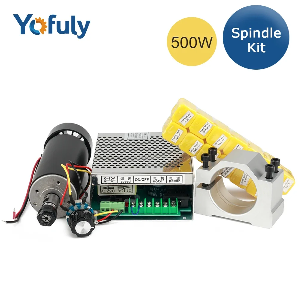 500W Spindle Motor Power Supply 52mm Clamps For Malling Machine