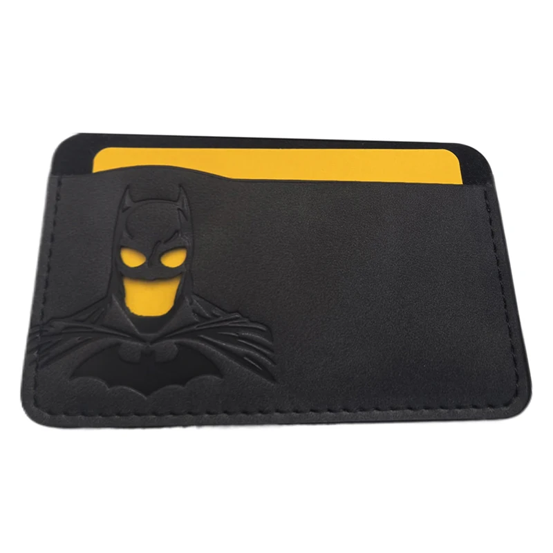 1pcs Leather Bat ID Card Holder Case Wallet Personalized SuperHero thumbnail 5