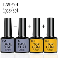 Clear Gel Nail Polish Kit - Top and Base Coats for Long-Lasting Manicures (Set of 4) (ZYD27-BASE-TOP)
