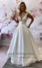 Eightale New Wedding Dresses V-Neck Appliques Lace Customized A-Line Satin Princess Bridal Gown White Ivory hochzeitskleid 3