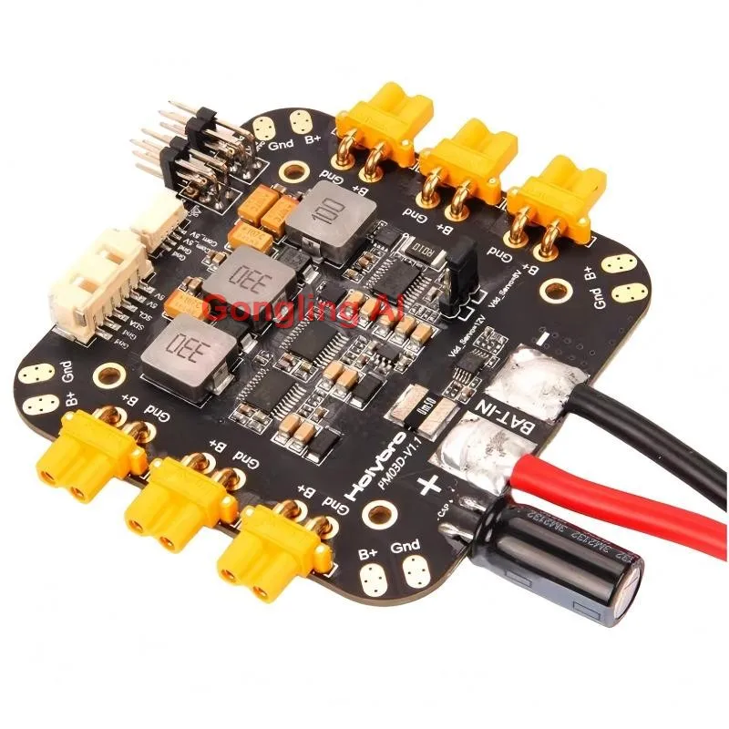 홀리브로 PM03D 파워 모듈, 플라이트 컨트롤러 호환, I2C 파워 모니터 사용, XT30 XT60 커넥터 포함, RC FPV 드론 부품용