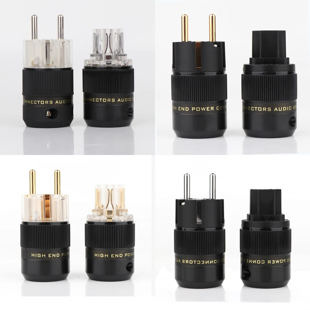 Hifi Audio EU Version Plug plug adapter power cable power plug connector Hi-end Schuko AC Power Connector Power Cable Adapter Plug For Diy Cable