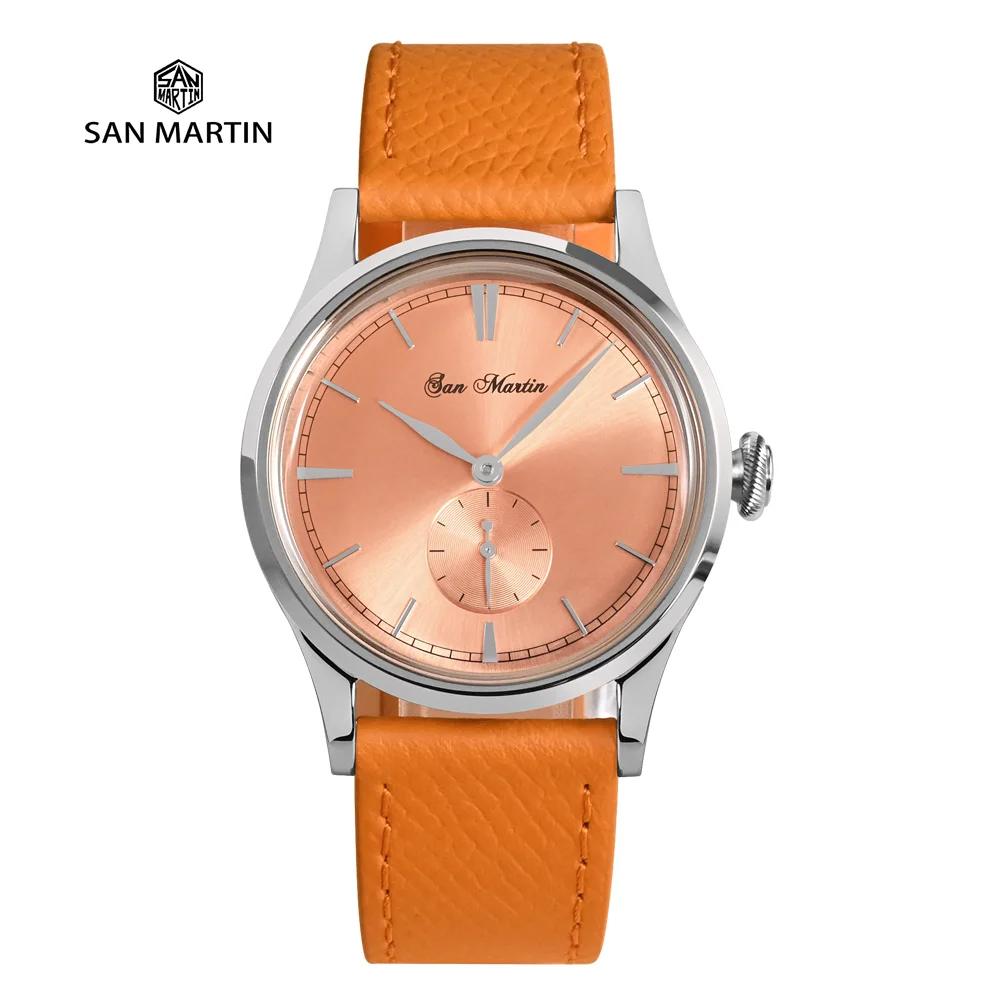 SAN MARTIN Business Sports Quartz Watch Multifunctional chronograph Round 6004 Leather strap Men mobile phone relogio masculino