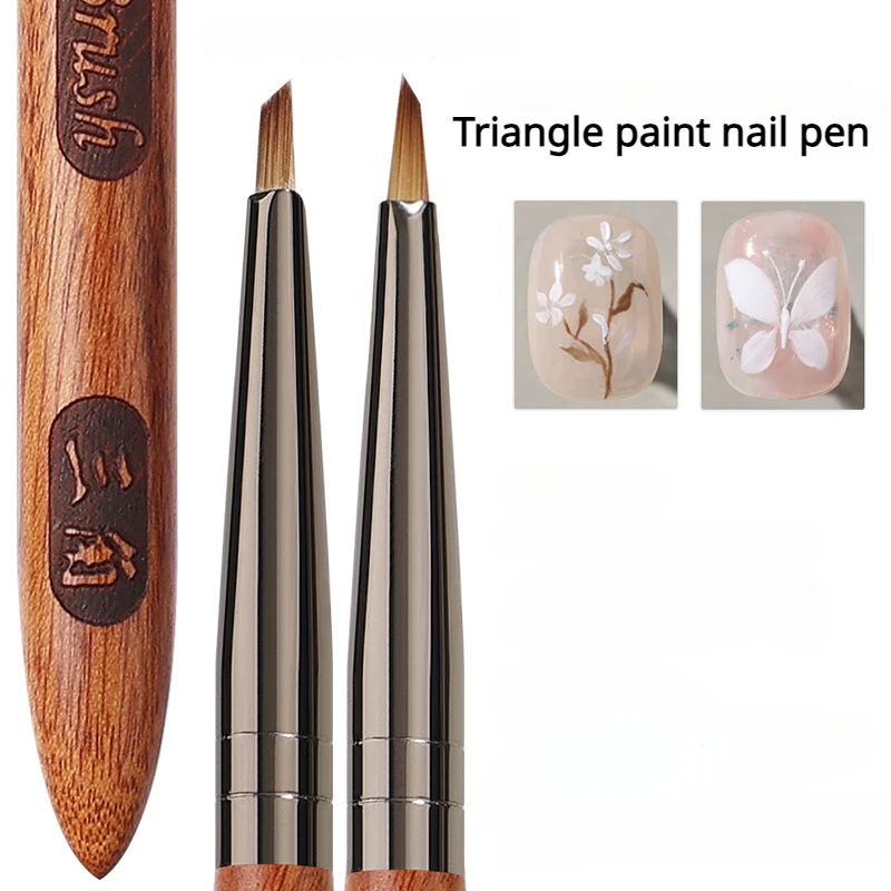 New 1Pc Triangular Brush Nails Art Brush Pen 3D Tips Pattern Phototherapy Acrylic UV Gel DIY Manicure Tools Nail Brushes Salon 2