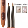New 1Pc Triangular Brush Nails Art Brush Pen 3D Tips Pattern Phototherapy Acrylic UV Gel DIY Manicure Tools Nail Brushes Salon 2