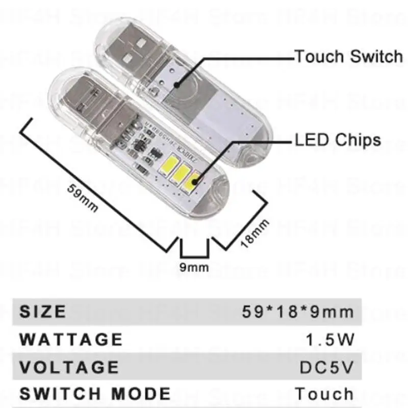 Flexible USB LED Night Lights DC5V USB LED Mini Book Light 1.5W Desk Reading Lamp Touch Switch Red Blue Green White B4