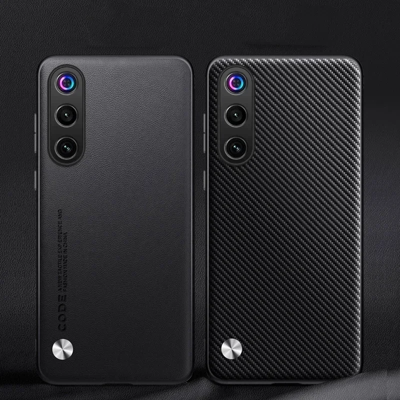 Luxury Soft Leather Back Phone Case with Silicone Protection
