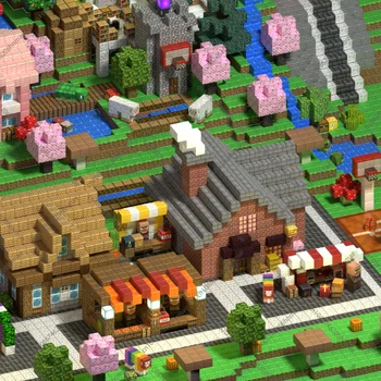 Blocchi di costruzione magnetici Mine World Set di costruzione di cubetti magnetici per ragazzi Ragazze Bambini di età 3+ Modello di piastra base in stile pixel fai-da-te 1