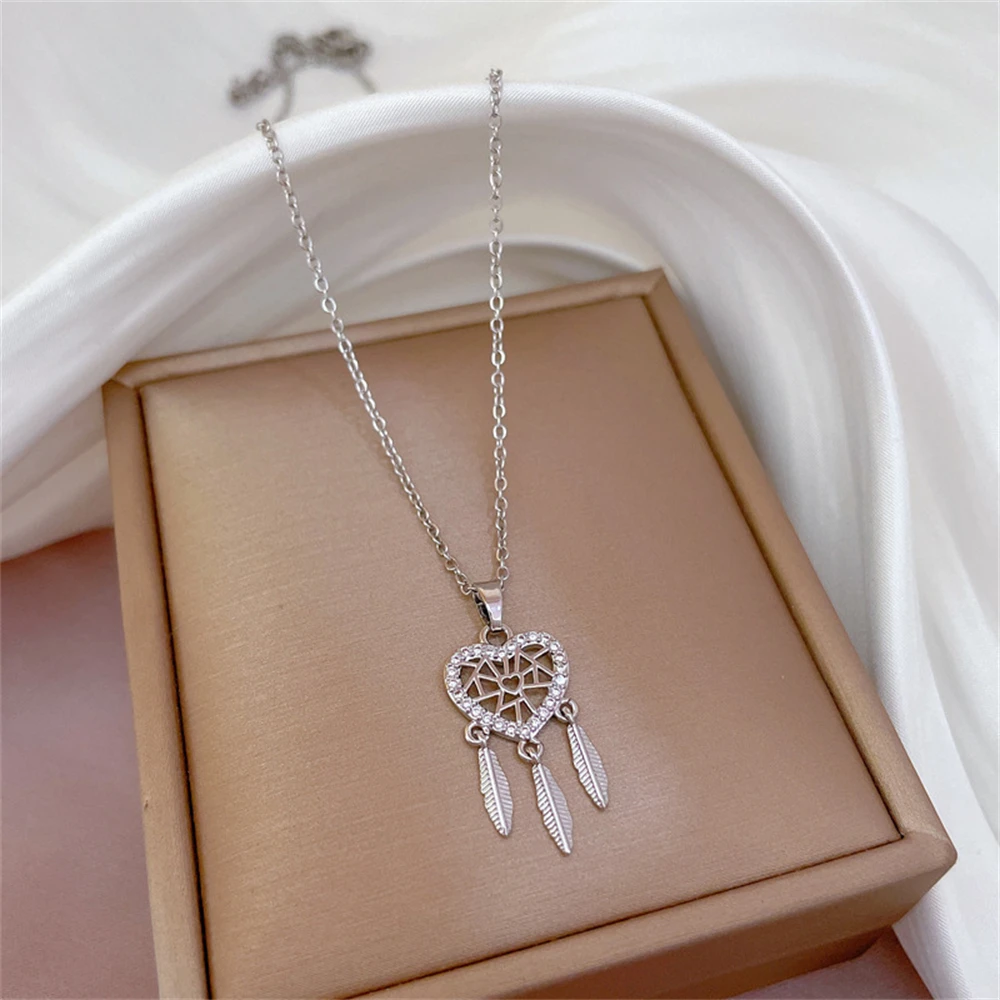 Amazon.com: WTENIY Dream Catcher Necklace for Women S925 Sterling Silver  Sunflower Feather Pendant Necklace Lucky Dreamcatcher Jewelry Birthday  Gifts for Girls : Clothing, Shoes & Jewelry
