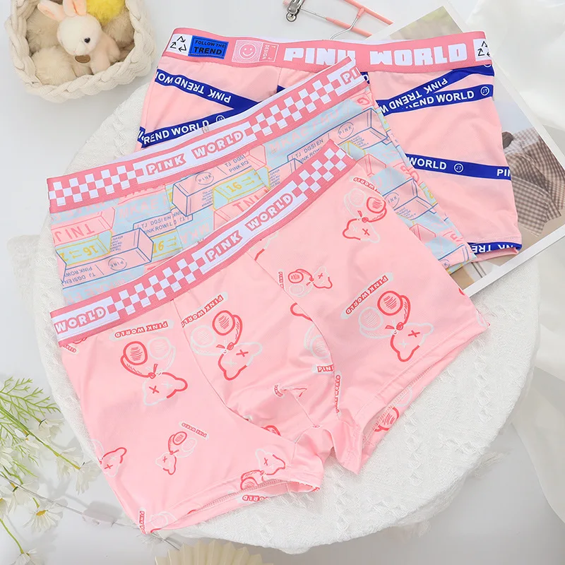 Men's underwear pink cute trendy cartoon boxer shorts