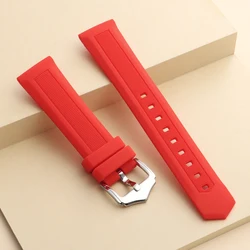 Versatile Silicone Sport Watch Strap - Waterproof Rubber Band - 28mm (Red)