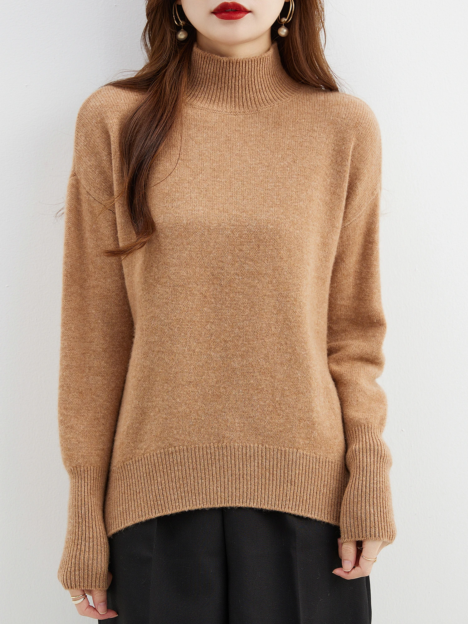 Women's Sweater 100% Merino Wool Sweater for Women Autumn Winter