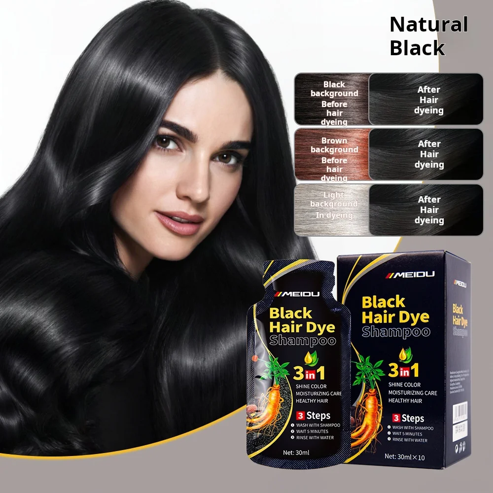 Hair Dye Shampoo 30ml 3in1 For Women Darkening Hairs Gray To Black