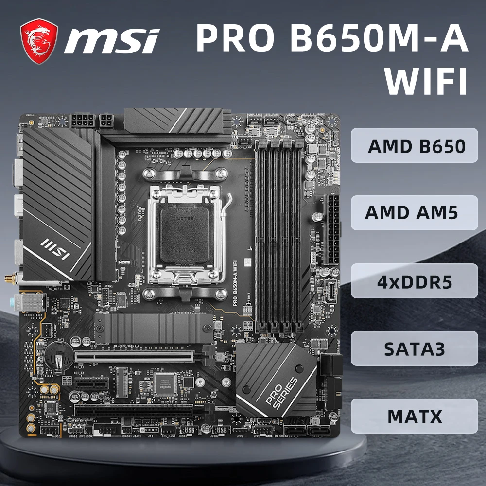 MSI-PRO B650M-Aマザーボード,wifi,amd ryzen 8000, 7000シリーズ