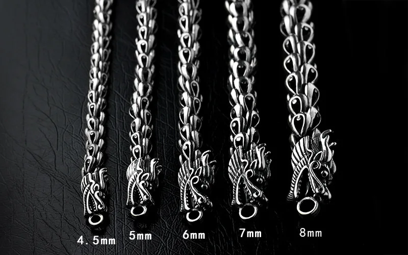 BOCAI S925 Sterling Silver Necklace 2022 New Fashion Retro Palace Dragon Scale-Chain Pure Argentum Neck Jewelry for Men