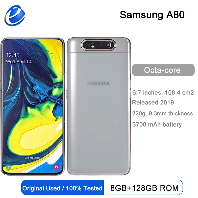 Samsung Galaxy A80 Androidmobilephone 8gb Ram 128gb Rom 6.7" Octa Core Nfc 48mp Triple Camera Phone - Mobile Phones