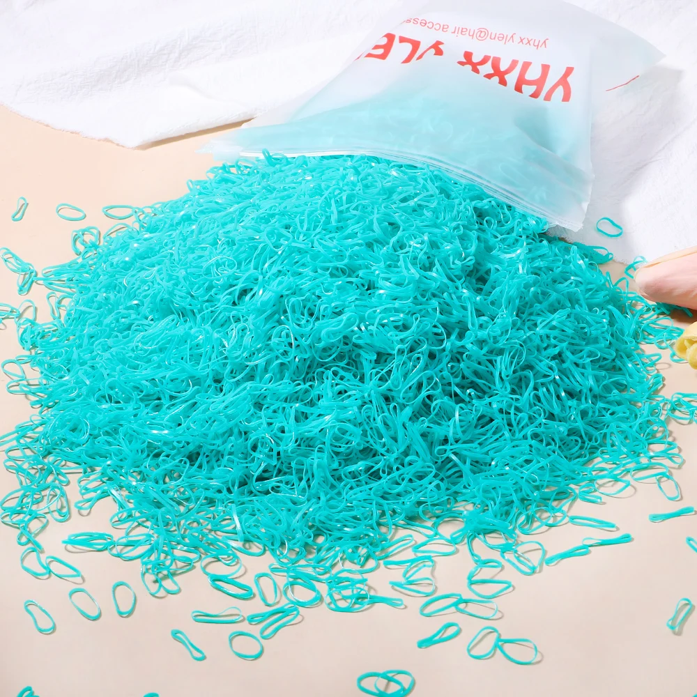 thumbnail image 1 of 500 unidades de bandas elásticas para el cabello desechables de colores para niñas, diademas para niñas, bandas para el cabello para niñas, accesorios para el cabello para niñas, 1 of 5