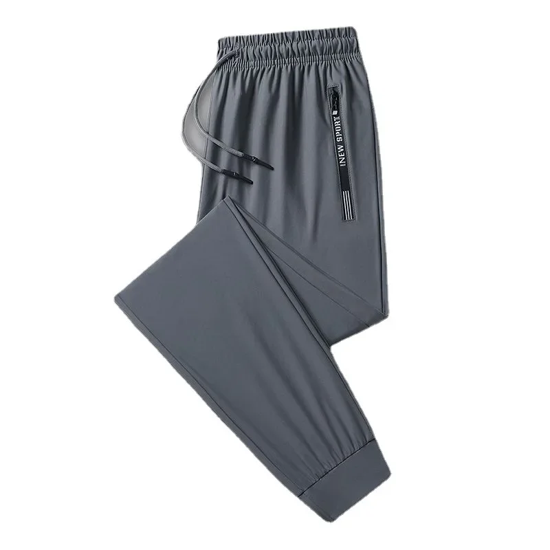 Sport Pants Men Track Pants Gym Ice Silk Summer Thin Casual Loose Plus Size Sweat Jogging