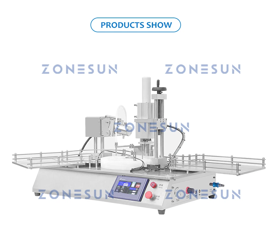 ZONESUN 0.14ml-25ml Automatic Small Vial Bottle Filling Sealing Machine Biological Reagents Oral Liquids Dropper ZS-XBFC20