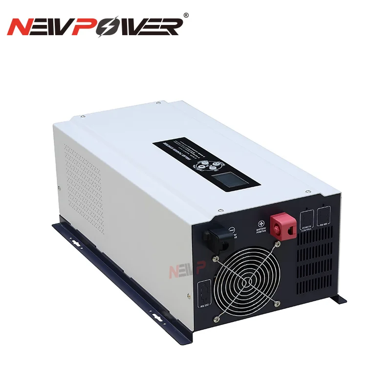 5KW Solar Hybrid Inverter Pure Sine Wave 24V 48V to 220V Built-in MPPT 100A  Charge Controller Low Frequency Toroidal Transformer