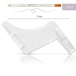 Beard Styling and Shaping Tool - Precision Trim Guide and Grooming Comb (White set)