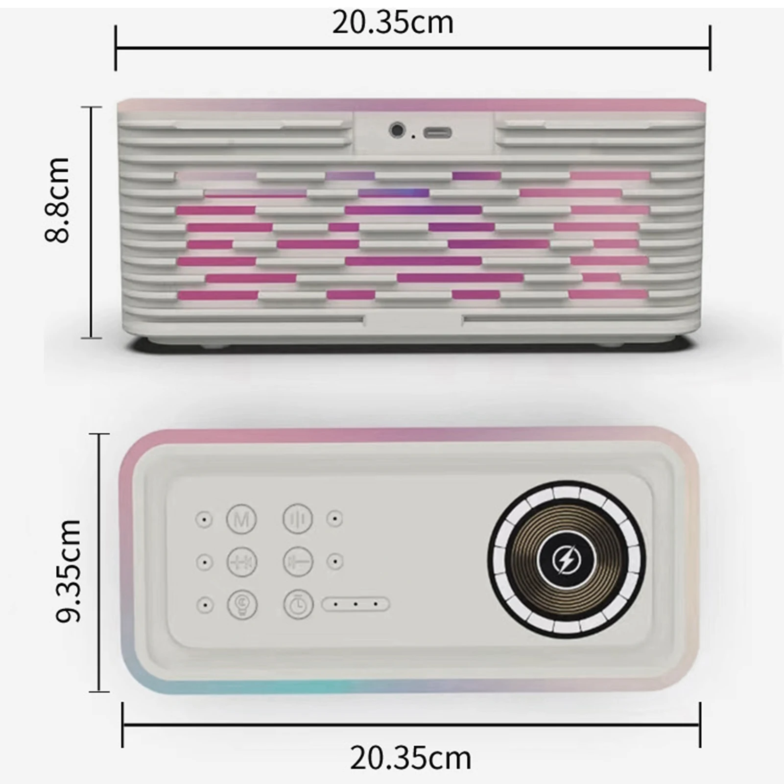 블루투스 호환 수면 사운드 머신, 360 도 스테레오 서라운드 베이스 오디오 스피커, 가정용
