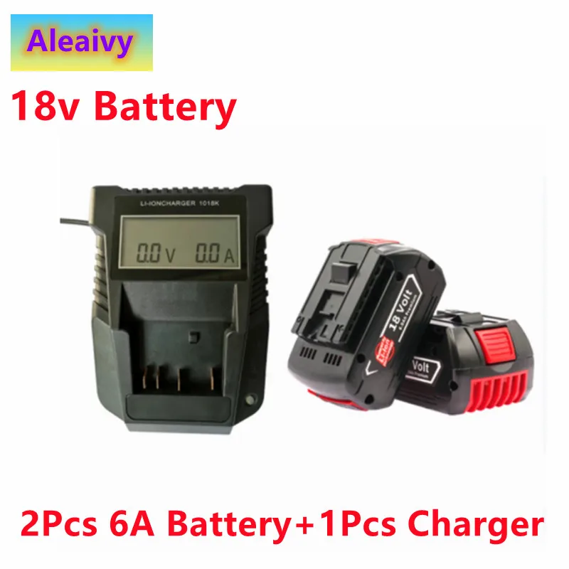 With Display 3A Charger 18V6.0A Rechargeable Li-ion Battery For Bosch 18V Power Tool Backup 6000mah Portable Replacement BAT609 |