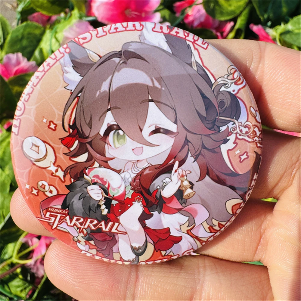 58mm Honkai: Star Rail Tingyun Mydei Aventurine Tribios Anime Game Cosplay COSTUME Badge Pin SPTE Tinplate Brooch Prop Xmas Gift
