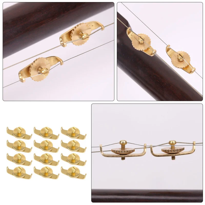 12PCS Erhu Fine Tuner Fine-tuning Parts Copper Adjustment Tools Spinner Tuners Premium