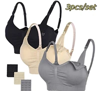 3pcs/Set High Quality Maternity Nursing Bras Cotton Breastfeeding Pregnant Underwear Seamless Large Size Breathable Bra Push Up 1