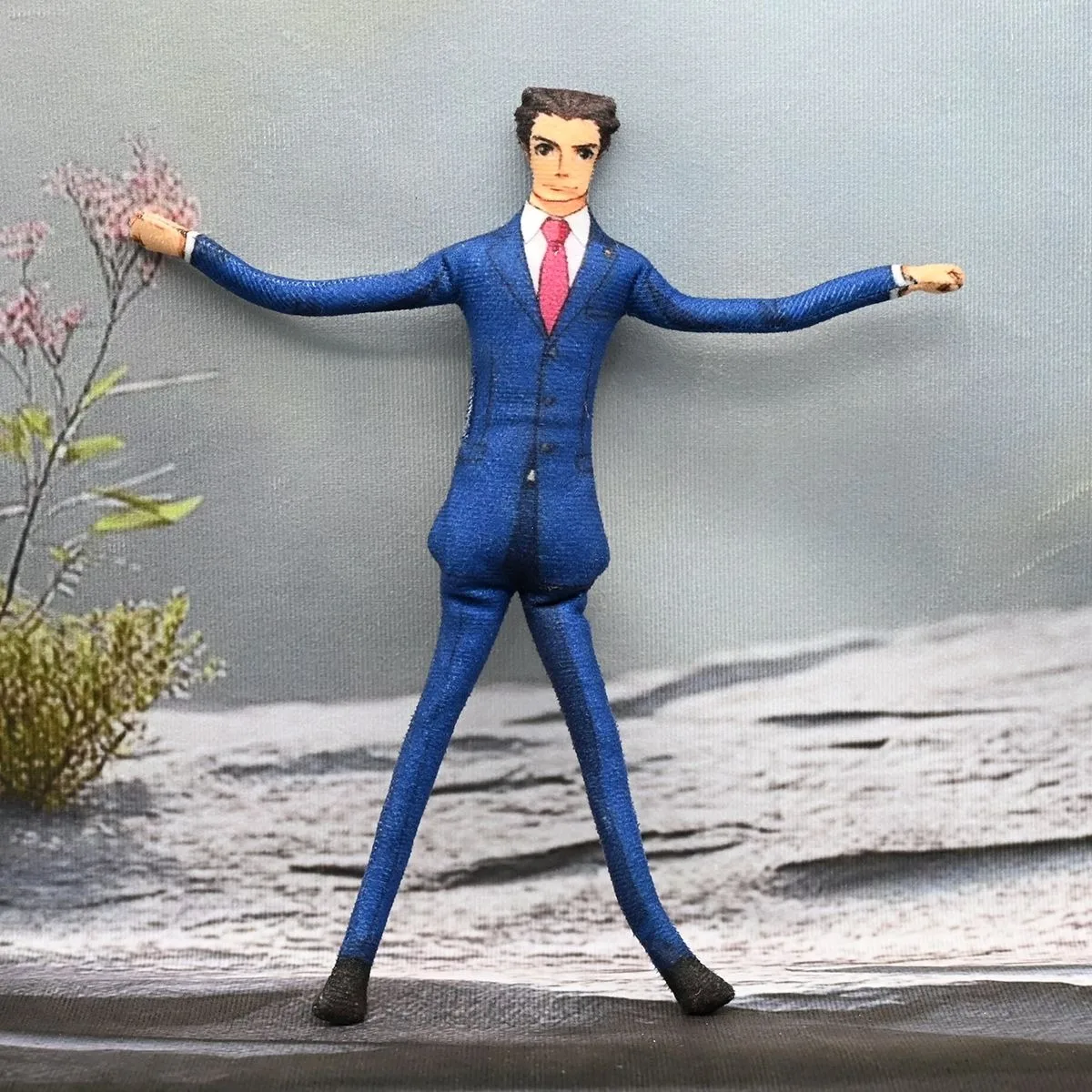Game Ace Attorney Phoenix Wright Cosplay Plush Doll Miles Edgeworth Body Wire Skeleton Action Stuffed Dolls Accessories Gifts plush doll