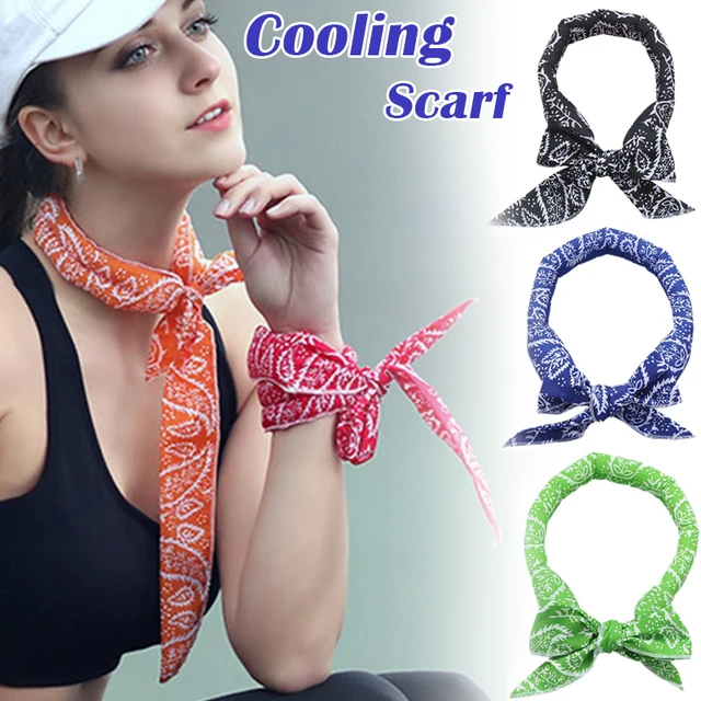  - Summer Scarf Neck Cooler Bandana Summer Body Ice Cooling Wrap Tie Refreshing Scarf Headband Multifunction Wrist Towels Headband