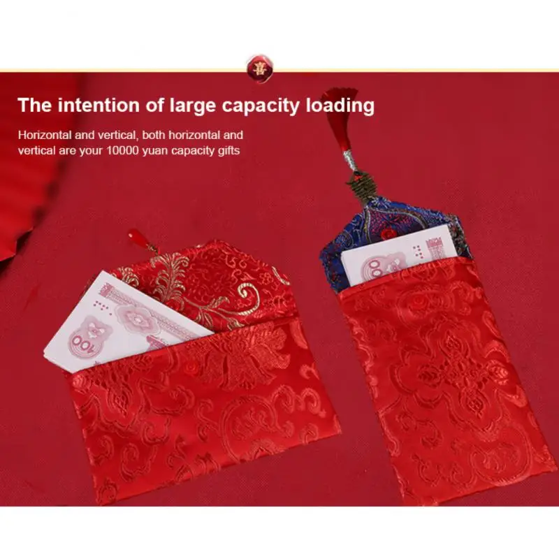 Brocade Red Envelope Personality Money Pocket New Year's Blessing bag Chinese Wedding Birthday Spring Festival Million Hongbao
