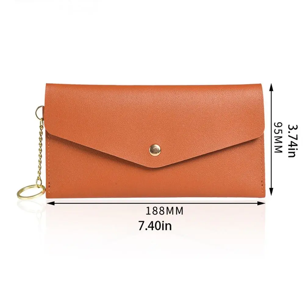 New Fashion Retro Envelope Wallets for Women PU Leather Purses Simple Solid Card Holder Phone Pouch Lady Clutch Coin Purse 6