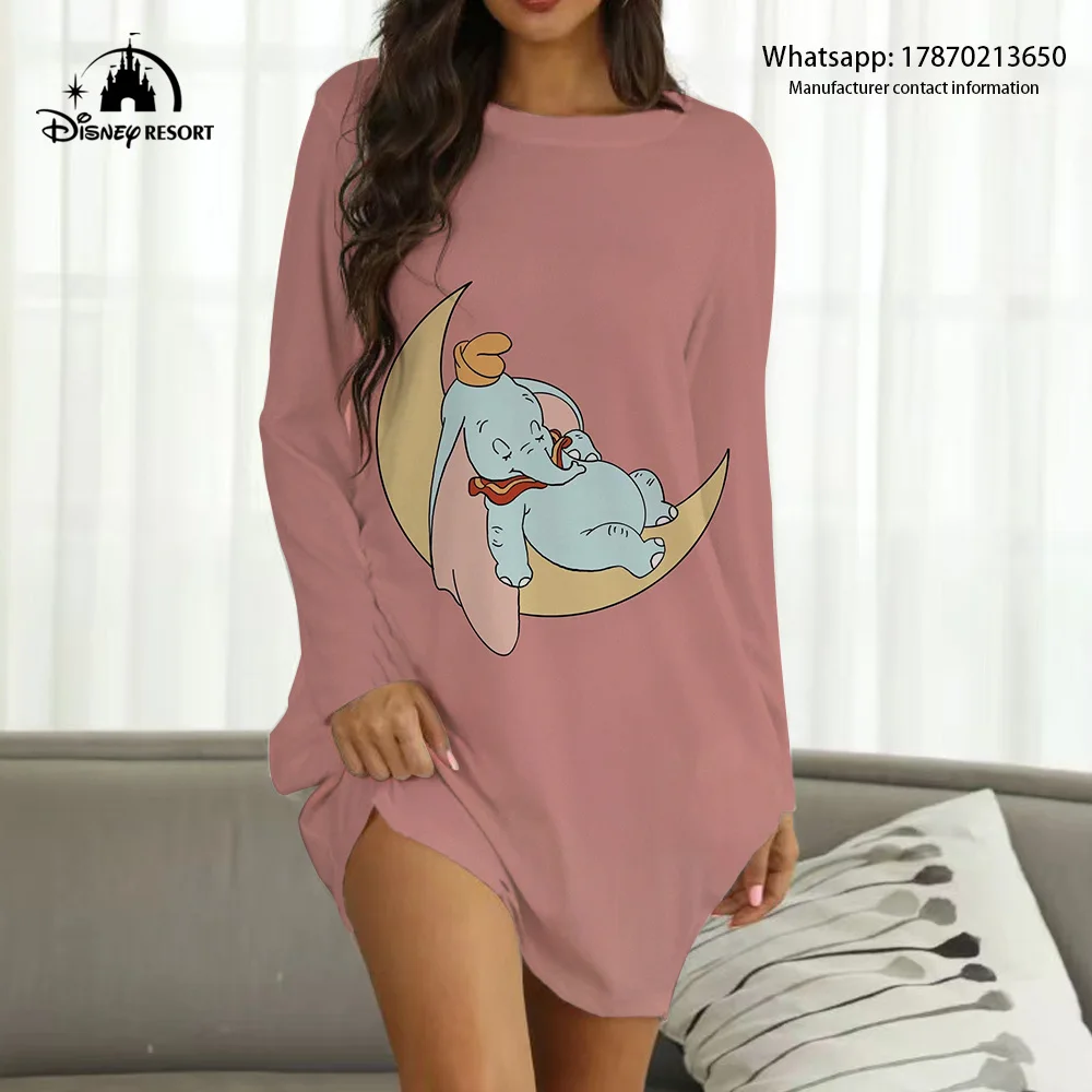 

2022 Spring and Autumn New Disney Brand Boho Dumbo Anime Print Fashion Casual Sexy Party Ladies Homewear Y2K