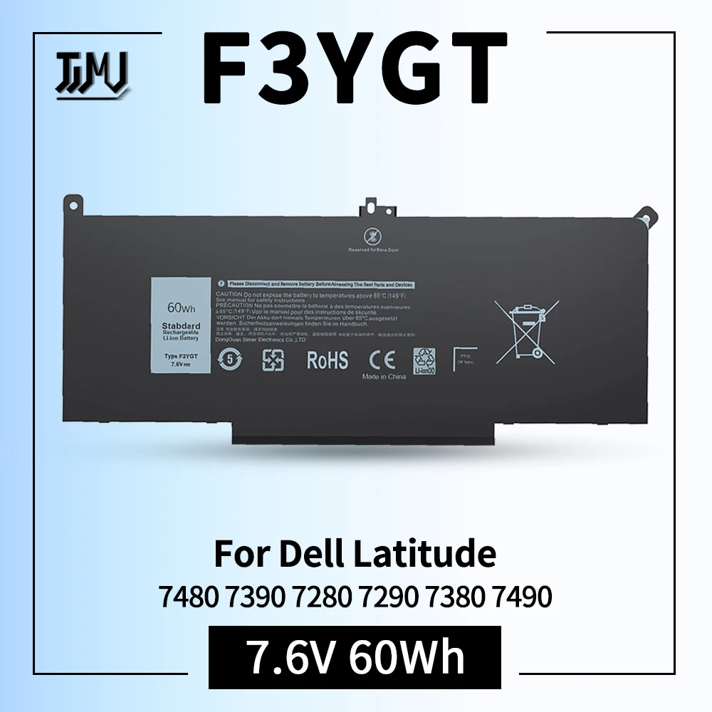 F3YGT-batería para portátil Dell Latitude 12, 7000, 7280, 7290/13, 7000, 7380, 7390, P29S002/14, 7000, 7480, 7490, P28S, P28S001, P73G, P73G002