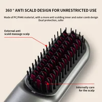 Household Wireless Portable Digital Negative Ion Straight Hair Comb TYPE-C Charging Roll Dual Purpose Straight Comb 2