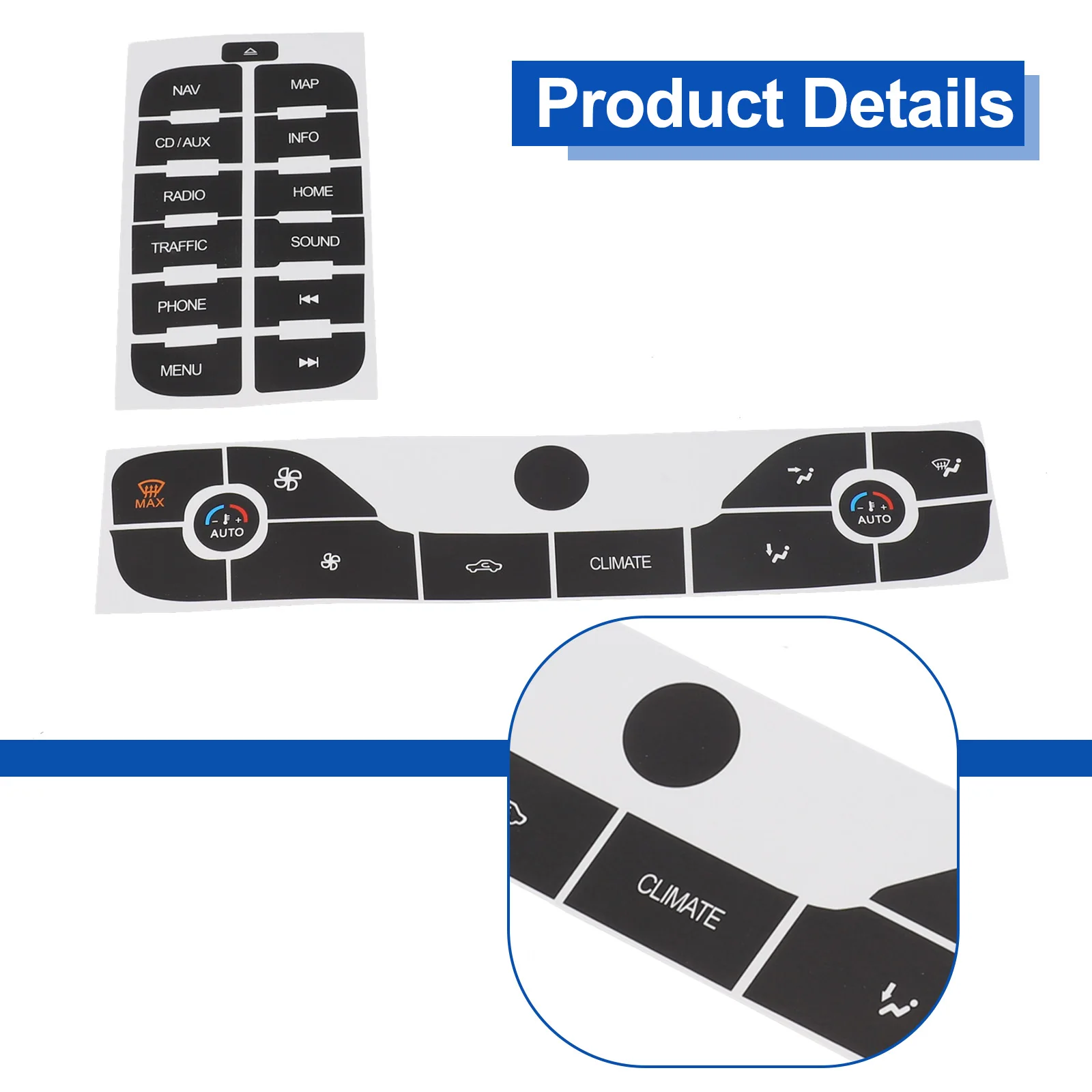 

Radio Repair Buttons Sticker Buttons Repair Sticker Package Content Practical AC Repair Push Button Control Cells