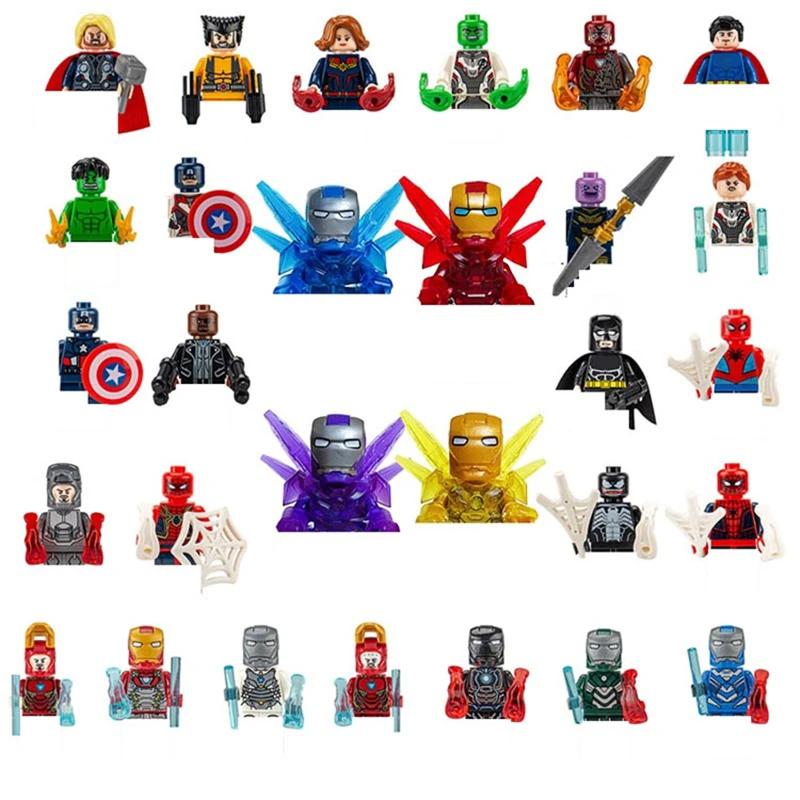 

8-piece Set of Mini Building Block Figurines, Marvel Superhero Doll Decorations, Puzzle Block Toys, Children's Birthday Gifts