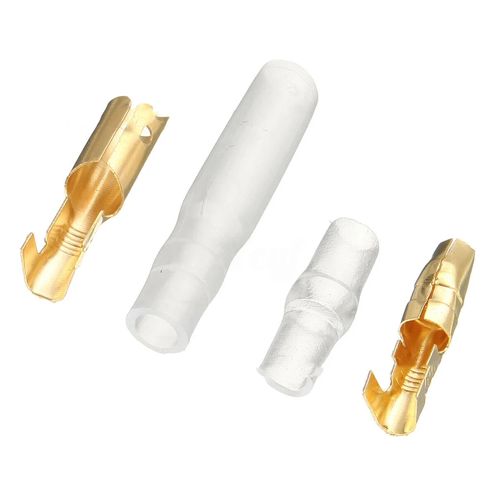 Description Picture 6 of item200x Connector 3.9mm Male & 4.0mm Female 50 Set Terminal Transparent Uninsulated W/ Sleeve Connectors Crimp Kit