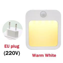 Dimmable Wireless Motion Sensor LED Night Light with EU Plug (EU-warm-220V)