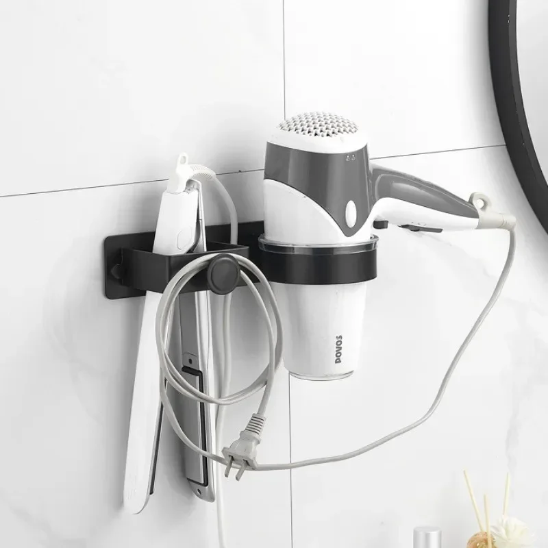 Hair Dryer Holder Wall Mounted Bathroom Hair Straightener Storage Holder Tool Organizer Adhesive Toilet Blower hair dryer holder,hair tool holder