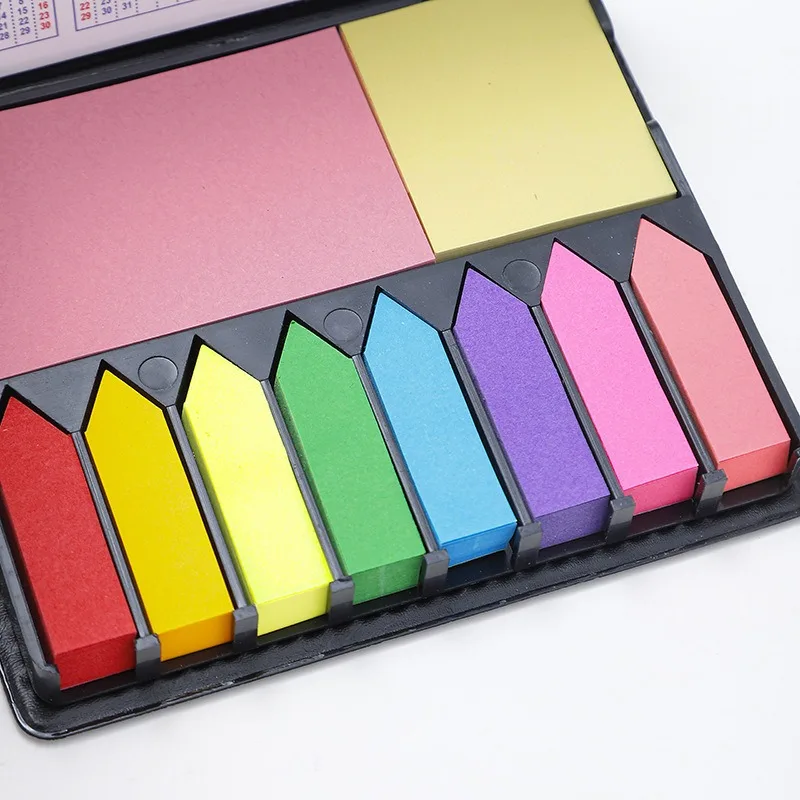 2026 New 1 Set of Colorful Convenience Stickers Organization Multi-Color Stickers Set Leather Packaging Box Calendar