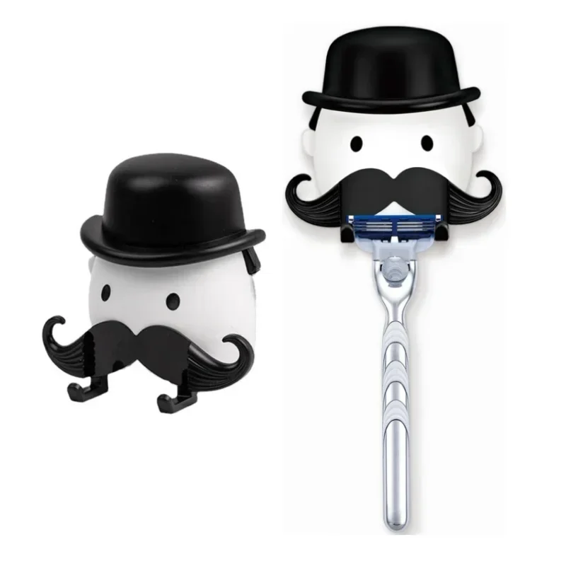 

Adsorption Hook Gentleman Beard Shaver Holder Hanging Rack Storage Tools Holiday Gifts