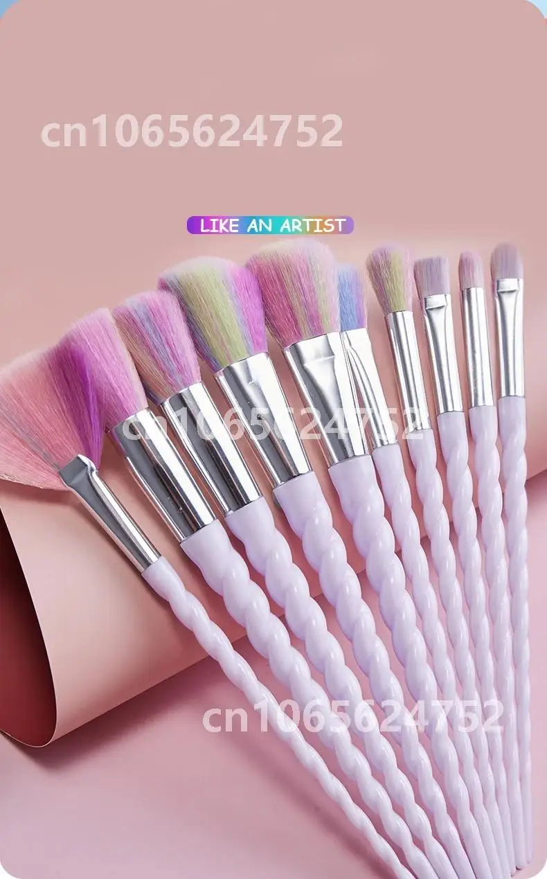 

10pcs Glitter Makeup Brushes Sets Maquiagem Foundation Powder Cosmetic Blush Eyeshadow Women Beauty Unicorn Make Up Brush Tools