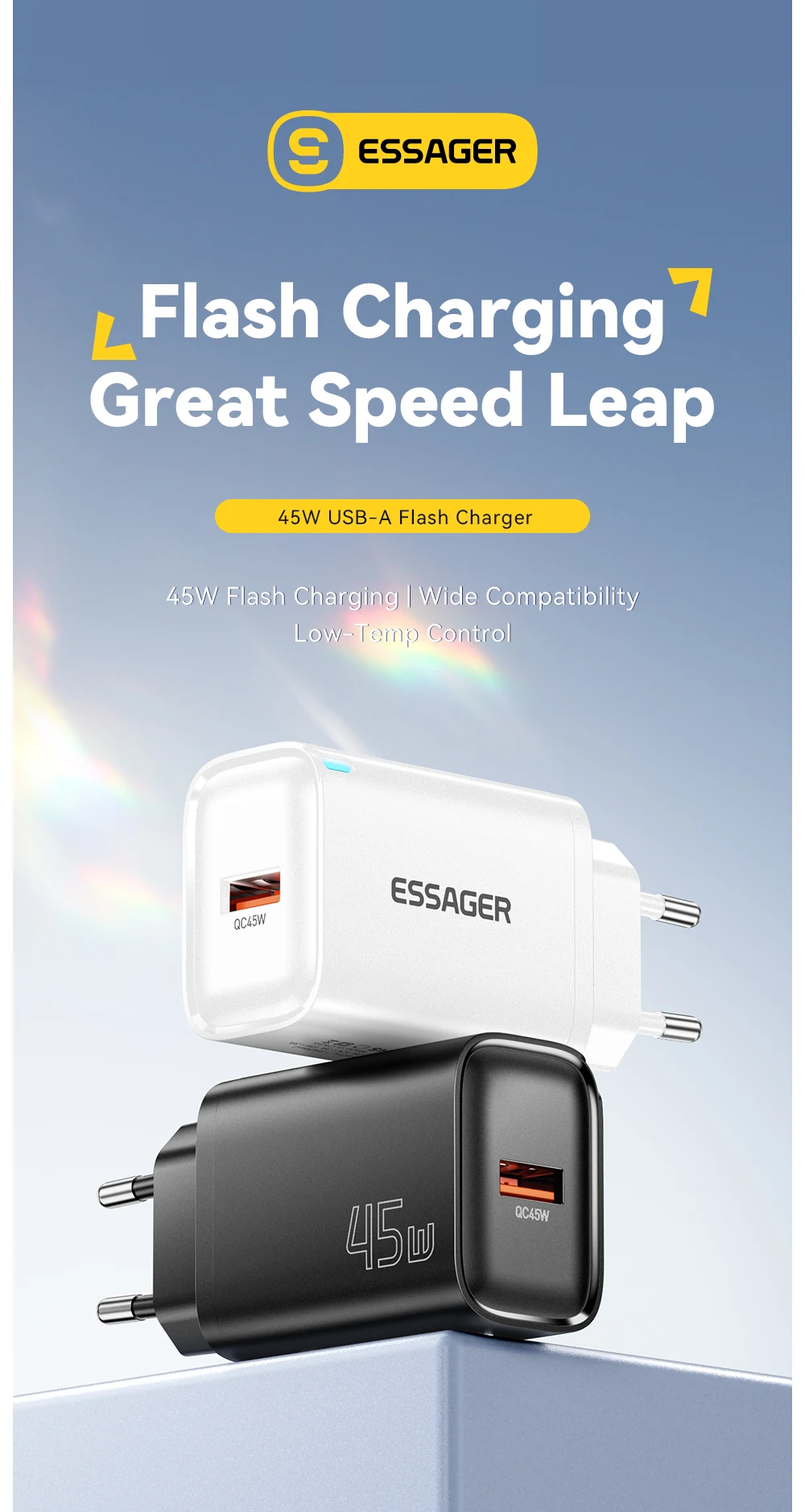 45W USB A Charger QC3.0 PD Fast Charging Wall Charger For Samsung Galaxy S24 S23