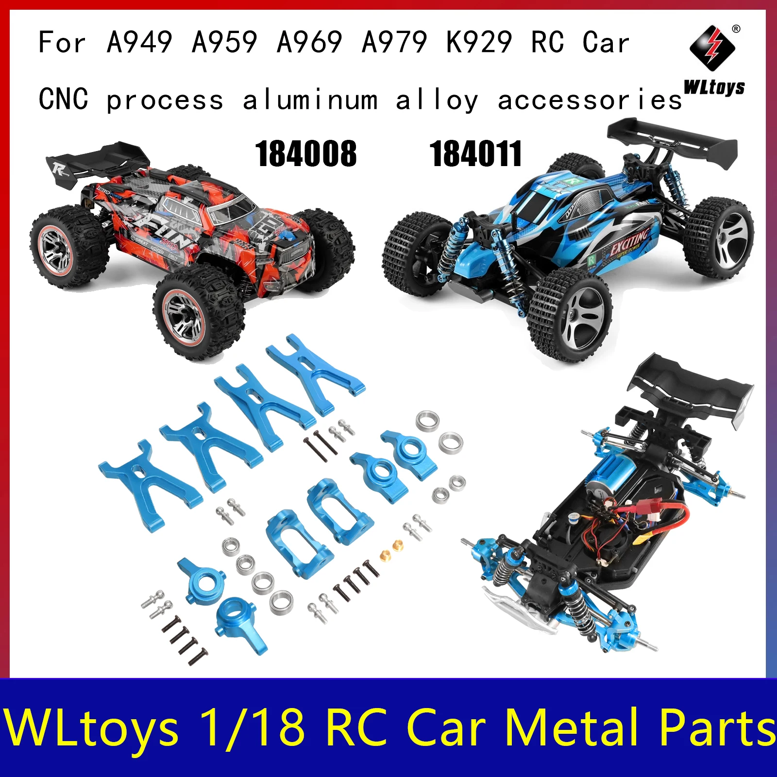 Amazon | Katigan 4個 アルミ製ショックアブソーバー 組み立て済み交換用A949-55 1/18 A959 RCカーA969 A979  29用アップグレードパーツ ブルー | ラジコン・ドローン 通販 RCカー用ショックアブソーバー Compatible With Axial For Redcat A959 A969 A979 K9