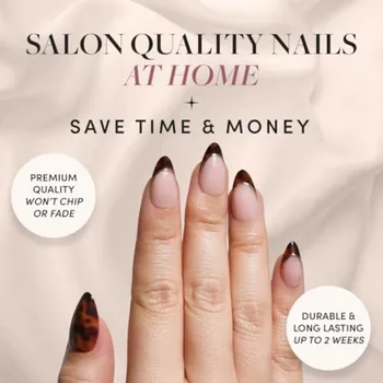 Alternative view of Tortoiseshell French Tip Press On Nails